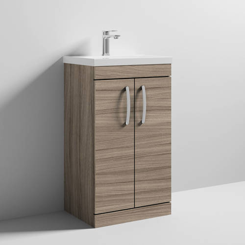 Additional image for Vanity Unit With 2 x Doors & Basin 500mm (Driftwood).