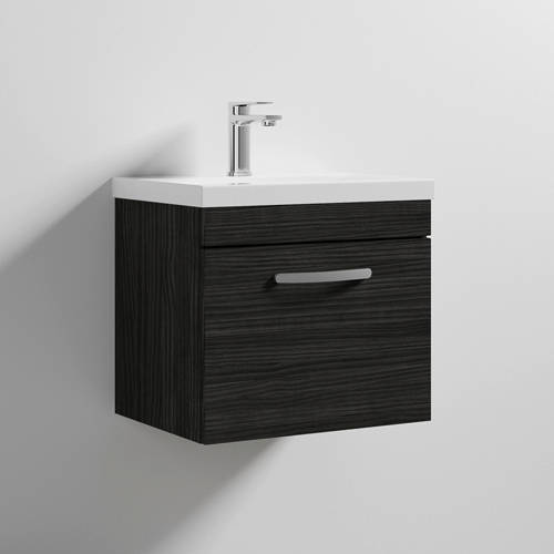 Additional image for Wall Vanity Unit With 1 x Drawer & Basin 500mm (Hacienda).