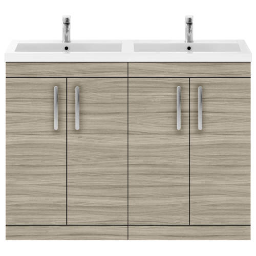 Additional image for Vanity Unit With 4 x Doors & Double Basin (Driftwood).