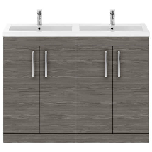 Additional image for Vanity Unit With 4 x Doors & Double Basin (Brown Grey Avola).