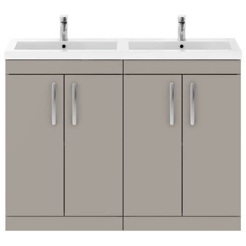 Additional image for Vanity Unit With 4 x Doors & Double Basin (Stone Grey).