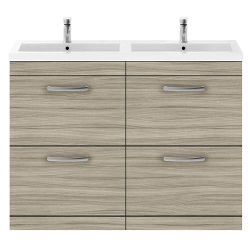 Additional image for Vanity Unit With 4 x Drawers & Double Basin (Driftwood).