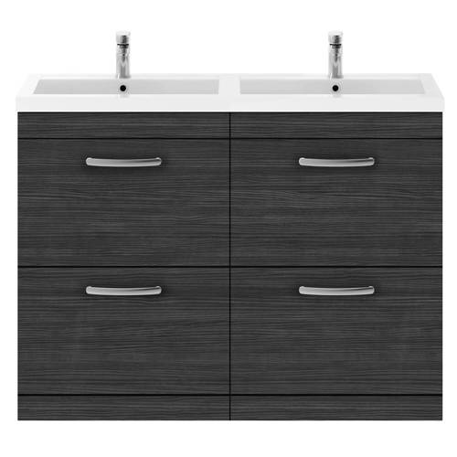 Additional image for Vanity Unit With 4 x Drawers & Double Basin (Hacienda Black).