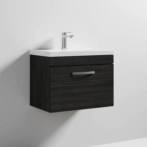 Additional image for Wall Vanity Unit With 1 x Drawer & Basin 600mm (Hacienda).