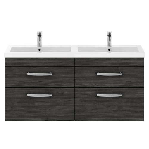 Additional image for Wall Vanity Unit With 4 x Drawers & Double Basin (Hacienda).