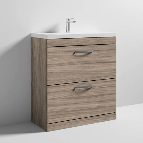 Additional image for Vanity Unit With 2 x Drawers & Basin 800mm (Driftwood).