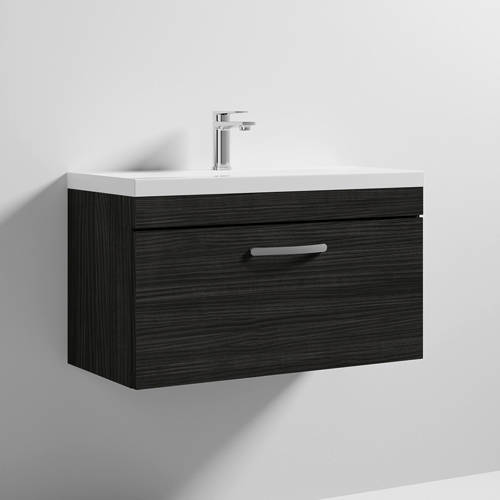 Additional image for Wall Vanity Unit With 1 x Drawer & Basin 800mm (Hacienda).