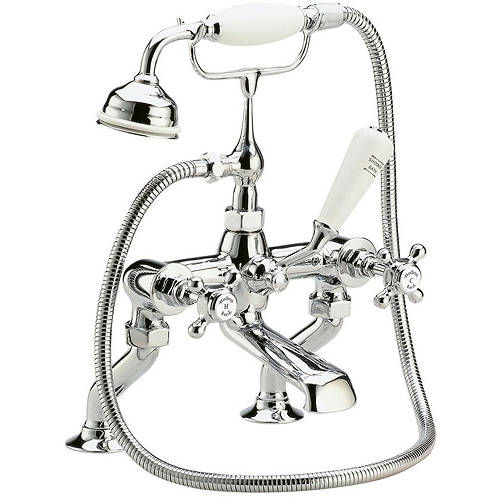 Additional image for Bath Shower Mixer Tap With X-Heads (White & Chrome).