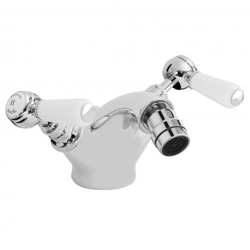 Additional image for Bidet Mixer Tap With Lever Handles (White & Chrome).