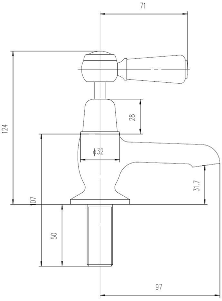 Additional image for Basin Taps With Ceramic Lever Handles (Black & Chrome).