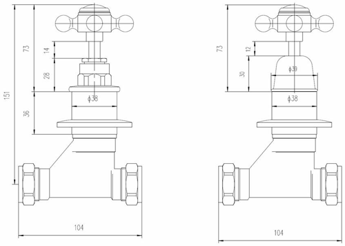 Additional image for Wall Bath Tap With Crosshead Handles (Brushed Brass).