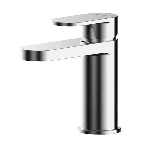 Additional image for Mini Basin Mixer Tap With Push Button Waste (Chrome).