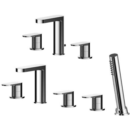 Additional image for 3 Hole Basin & 5 Hole Bath Shower Mixer Tap Pack (Chrome).