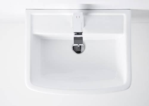 Additional image for Back To Wall Toilet Pan With Seat, 520mm Basin & Pedestal.