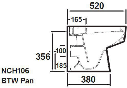 Additional image for Back To Wall Toilet Pan With Seat, 520mm Basin & Pedestal.