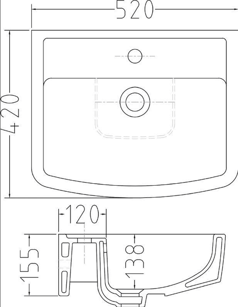 Additional image for Semi Flush Toilet With Seat, 520mm Basin & Semi Pedestal.