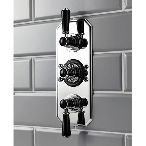 Additional image for Thermostatic Shower Valve With Black Handles (2 Way).
