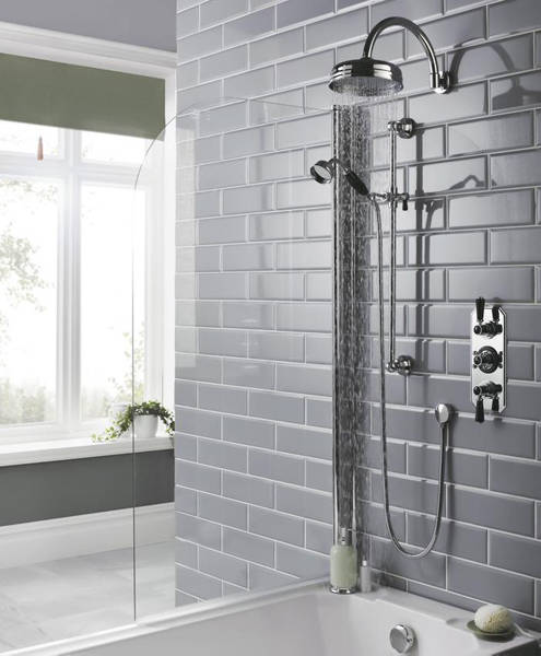 Additional image for Thermostatic Shower Valve With Black Handles (2 Way).