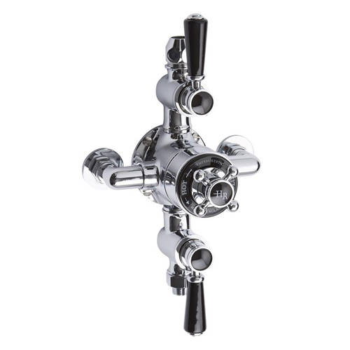 Additional image for Thermostatic Shower Valve With Black Handles (2 Way).