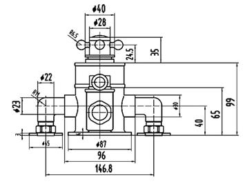 Additional image for Thermostatic Shower Valve With Black Handles (2 Way).