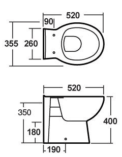 Additional image for Back To Wall Toilet Pan & Soft Close Seat.