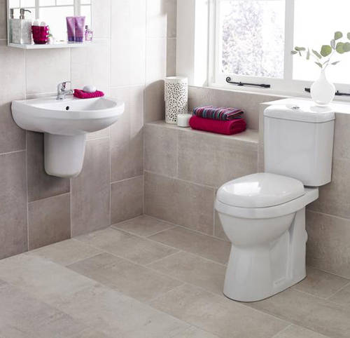 Additional image for Suite With Toilet, 550mm Basin & Semi Pedestal (1TH).