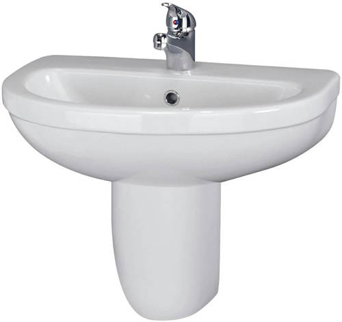 Additional image for Suite With Toilet, 550mm Basin & Semi Pedestal (1TH).