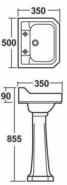 Additional image for High level Toilet With 500mm Basin & Pedestal (2TH).