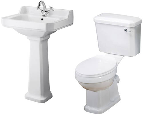 Additional image for Traditional Suite, Toilet, 560mm Basin & Ped (1TH).