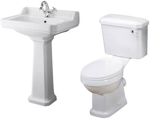 Additional image for Traditional Suite, Toilet, 600mm Basin & Ped (1TH).