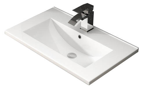 Additional image for 500mm Wall Hung Vanity With 600mm WC Unit & Basin 2 (White).