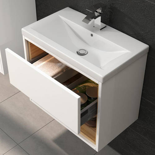 Additional image for 600mm Wall Hung Vanity With 600mm WC Unit & Basin 1 (White).