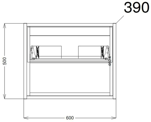 Additional image for 600mm Wall Hung Vanity With 600mm WC Unit & Basin 1 (White).