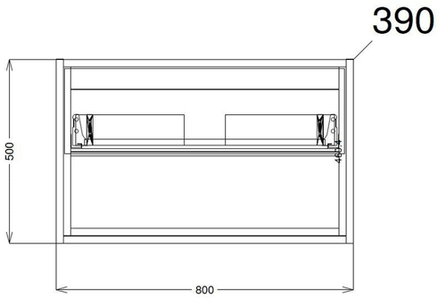 Additional image for 800mm Wall Hung Vanity With 600mm WC Unit & Basin 1 (Grey).