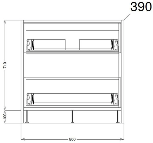 Additional image for 800mm Vanity Unit With 600mm WC Unit & Basin 1 (Grey).