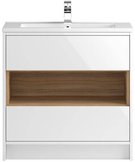 Additional image for 800mm Vanity Unit With 600mm WC Unit & Basin 1 (White).