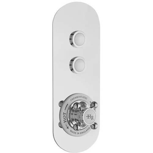 Additional image for Push Button Shower Valve With 2 Outlets (White & Chrome).