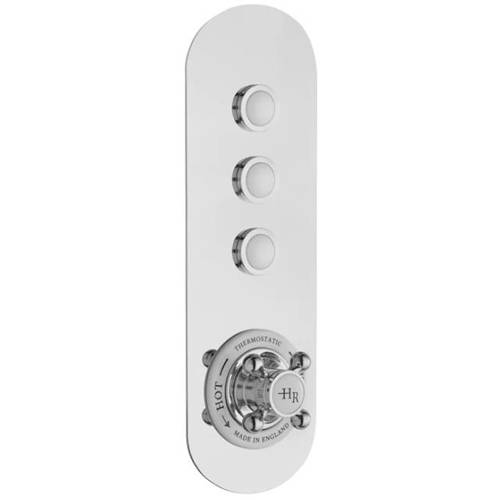 Additional image for Push Button Shower Valve With 3 Outlets (White & Chrome).
