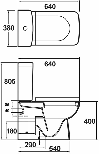 Additional image for Flush To Wall Toilet Pan, Cistern & Soft Close Seat.