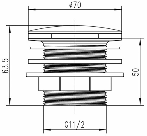 Additional image for Push Button Bath Waste (No Overflow).