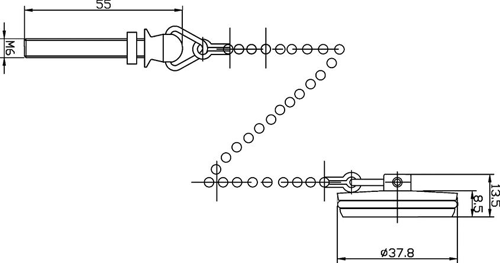 Additional image for Basin Plug And Ball Chain (Chrome).