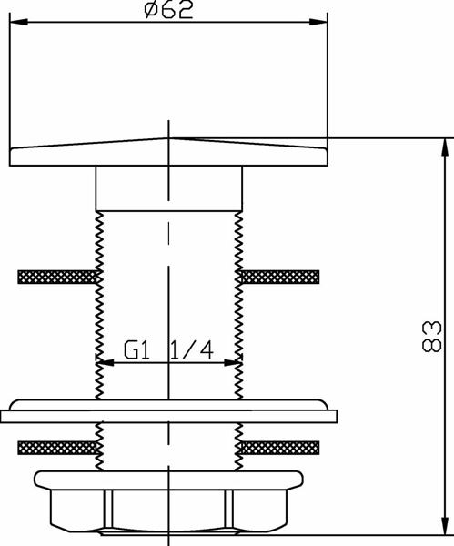 Additional image for Flip Top Basin Waste (Unslotted).