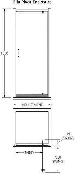 Additional image for Shower Enclosure With Pivot Door (700x760mm).