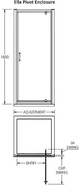 Additional image for Shower Enclosure With Pivot Door (700x800mm).