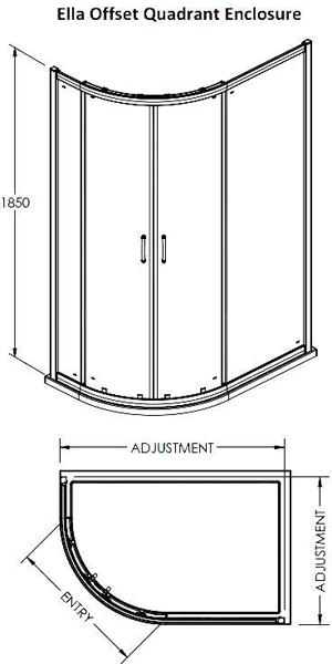 Additional image for Offset Quadrant Shower Enclosure (LH, 1200x800).