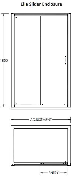 Additional image for Shower Enclosure With Sliding Door (1000x760mm).