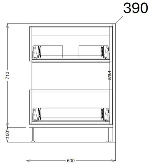 Additional image for Floor Standing 600mm Vanity Unit & Basin Type 1 (Grey Gloss).