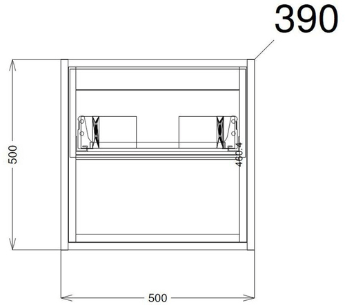 Additional image for Wall Hung 500mm Vanity Unit & Basin Type 1 (Grey Gloss).