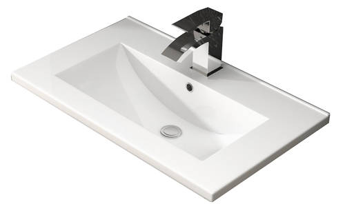 Additional image for Wall Hung 800mm Vanity Unit & Basin Type 2 (Grey Gloss).