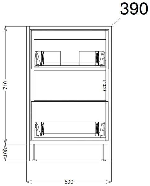 Additional image for Floor Standing 500mm Vanity Unit & Basin Type 1 (White Gloss).